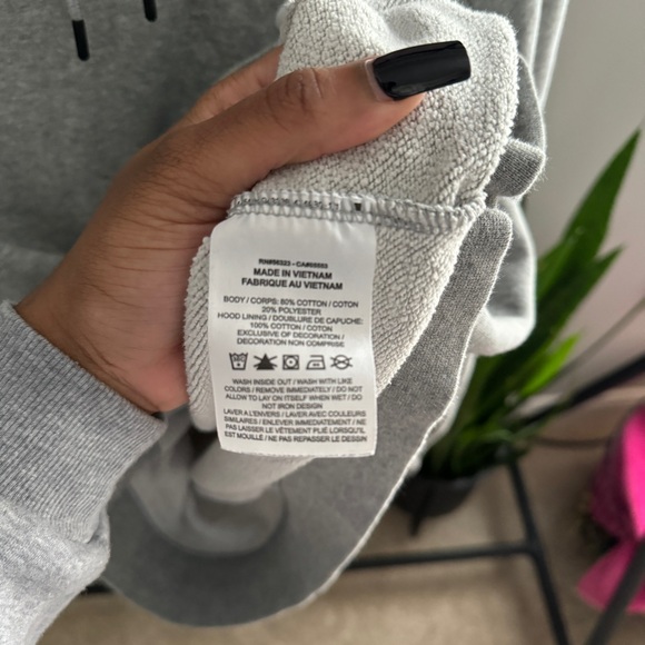 Nike Sportswear Essential Pullover Fleece Hoodie Heather Grey Medium - Picture 5 of 5